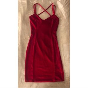Velvet red mini dress